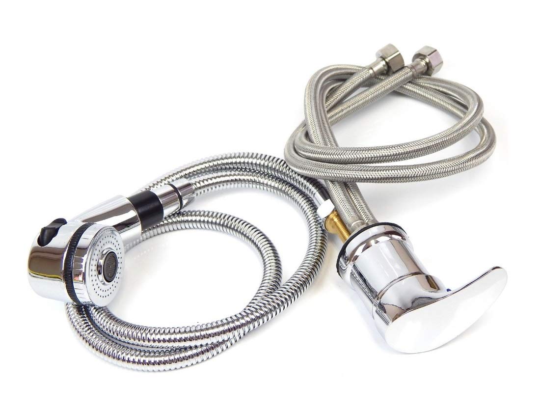 Professional for Hairdressers Mobile Shower Head + Flexible Hose 120 cm + Single-Lever Tap for Barber Salon Basins for Washing Hair Head Shampoo