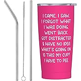 Adimidy Birthday Gifts For Women - I Came I Saw I Forgot What I Was Doing Tumblers For Elderly Senior Citizen 20 Oz Tumbler With Lid And Straw For Older Women Elderly Birthday Gifts For Old