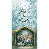 IHR Ideal Home Range 3-Ply Guest Towel Buffet Winter Holiday Christmas Paper Napkins, 16-Count, 8.5" x 4.5", Peace Nativity