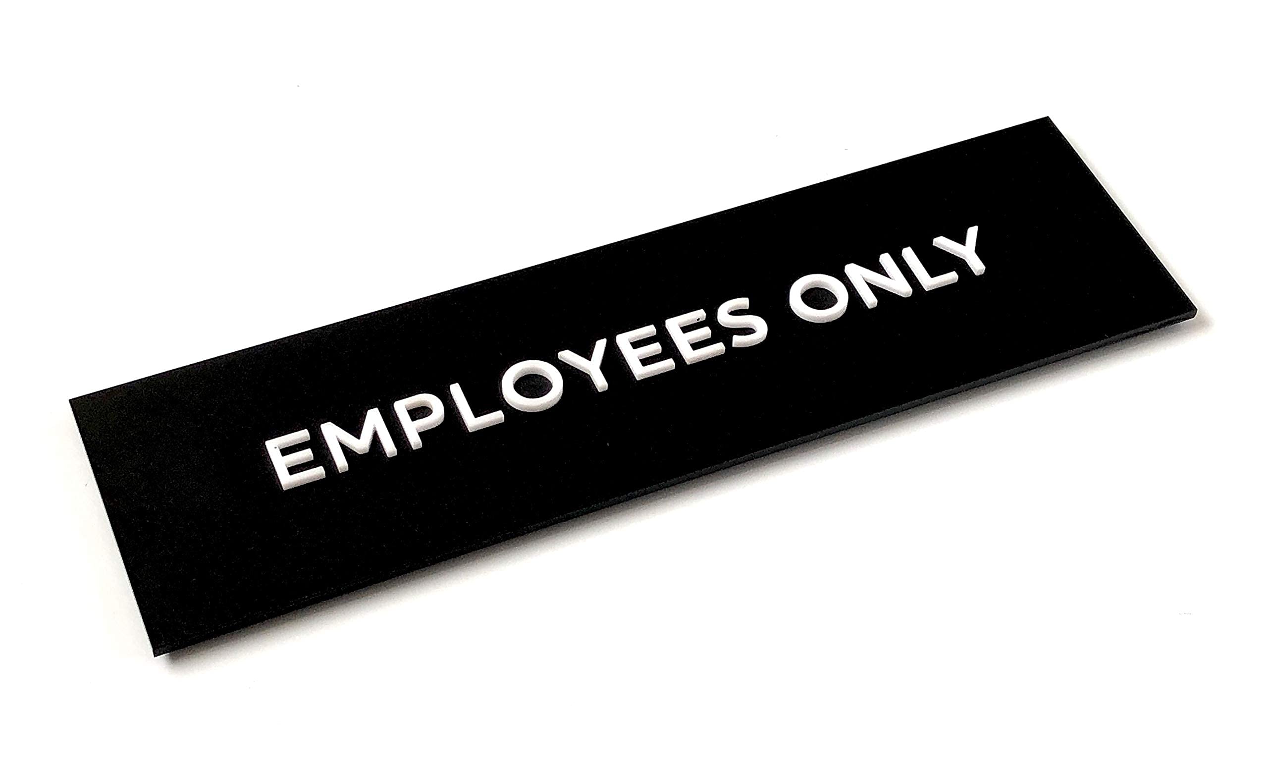 Employees Only Sign for Door – Private Staff Only Sign, Restricted Area Employee Only Signs for Doors with Acrylic Raised Letters, Office Signage, Modern Look for Business, Store, or Facility