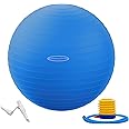 Fitvids Anti-Burst and Slip Resistant Exercise Ball - Yoga, Fitness, Birthing Ball With Quick Pump, 2,000-Pound Capacity, Multiple Colors and Sizes