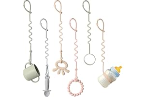 Andy Bear Toy Straps for Baby 6 Pack Keep Your Baby's Toys and Sippy Cups Secure with Toy Straps and Sippy Cup Strap Adjustable Silicone Toy Straps for Strollers High Chair, Stroller Accessories