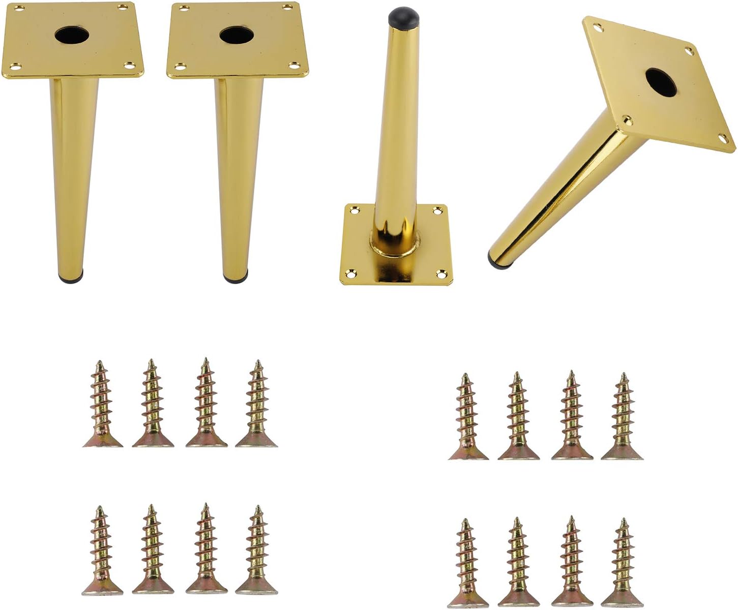 HYDDNice 4PCS 7.8'' Golden Furniture Cabinet Metal Legs Tall Sleek Tapered Leg DIY Furnitur Sofa Table Bed Shoe Cabinet Desk Legs