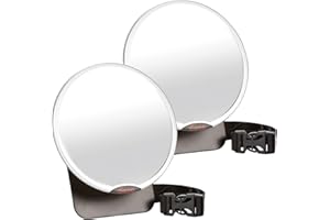 Diono Easy View Pack of 2 Baby Car Mirrors, Safety Car Seat Mirror for Rear Facing Infant, Fully Adjustable with 360 Rotation, Wide Crystal Clear View, Shatterproof, Crash Tested
