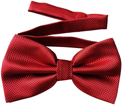 Adjustable Clip on Bow Ties for Men Pre-tied Bow Ties for Big Men Red Bow Tie