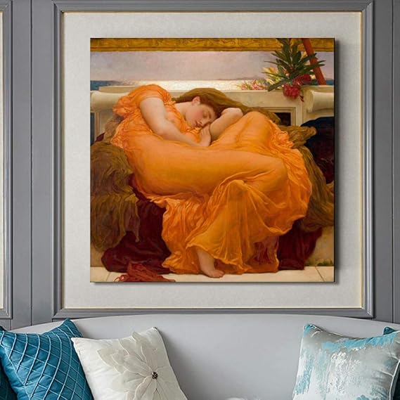 Famous Painting Sleeping woman Flaming June Decorative Painting Poster