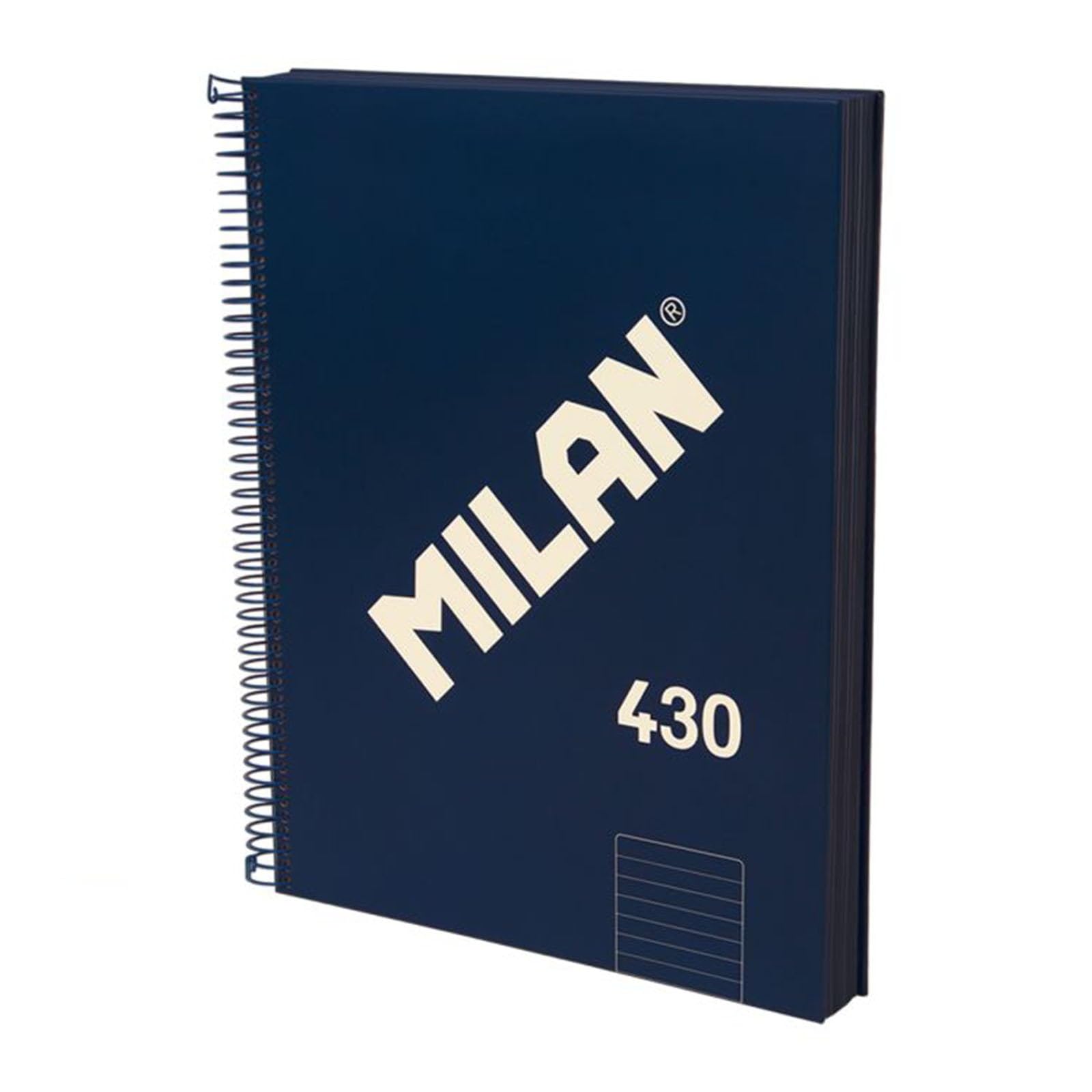 MILAN® A4 Hardcover Notebook - Lined Paper (7mm) - 120 Sheets 95gsm - Rubber Collection 430 - Blue