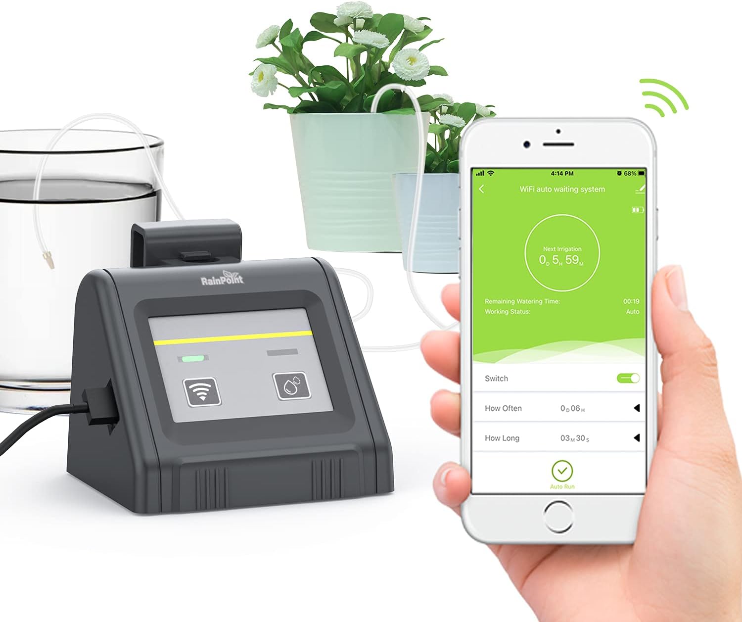 Amazon Com Rainpoint Wifi Automatic Watering System Indoor Intelligent App Automatic Watering System Indoor Plant Watering And Irrigation System Garden Outdoor