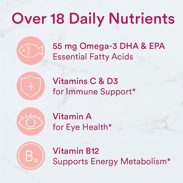 SMARTYPANTS TEEN GIRL MULTIVITAMIN GUMMIES: OMEGA 3 FISH OIL (EPA/DHA), VITAMIN C, D3, B12, VITAMIN A, K & ZINC, GLUTEN FREE, INCLUDES BIOTIN TO SUPPORT HAIR, SKIN & NAILS, 120 COUNT (30 DAY SUPPLY)