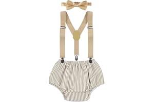 MYRISAM Wild ONE Cake Smash Outfit Boy First Birthday Photo Shoot Printed Bloomers Suspenders Bowtie Baby Shower Costume