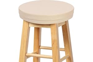 Shinnwa Stool Cushion Round Padded Bar Stool Cover Textured Foam Barstool Seat Covers with Elastic Band and Non-Slip Bottom (12 inches, Beige)