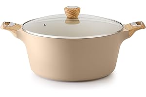 SENSARTE Ceramic Nonstick Stock Pot with Lid, 8.5 QT Soup Pot Casserole Pot, Non-Toxic Healthy Pasta Pot, Large Cooking Pot S