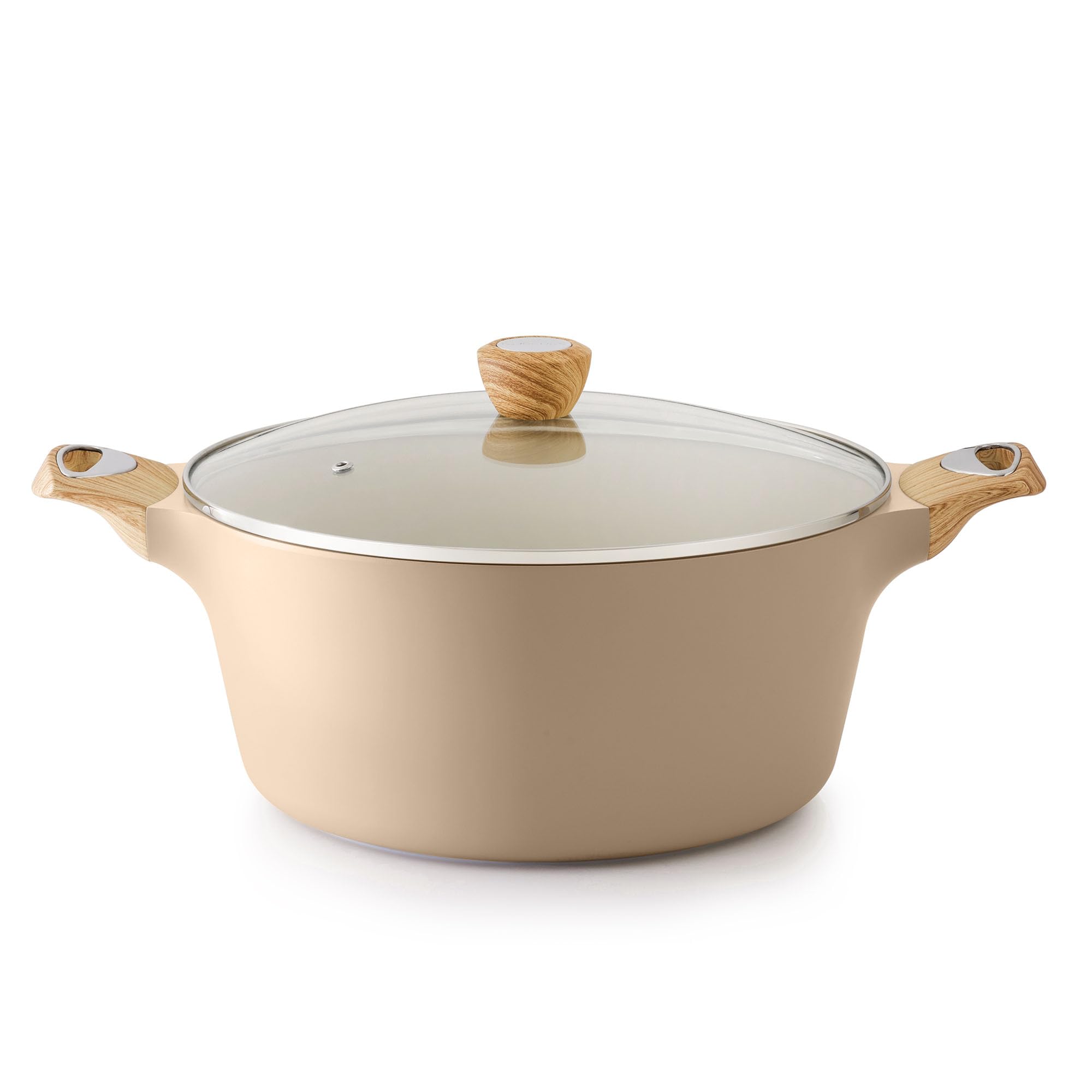 SENSARTE Ceramic Nonstick Stock Pot with Lid, 2.6/4.5/6.6/8.5 QT Soup Pot Casserole Pot, Non-toxic Healthy Pasta Pot, Large Cooking Pot Stew Pot, Induction Compatible, PFOA PFAS PTFE Free, Taupe Image