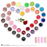 Janolia Gel Nail Polish Kit, 36 Colors UV Nail Glue, UV LED Soak Off Gel for Nail Art Design, Perfect Set for Practicing and