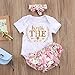 3PCS Newborn Infant Baby Girls Outfit Clothes Romper Jumpsuit Bodysuit + Pants + Headband Set