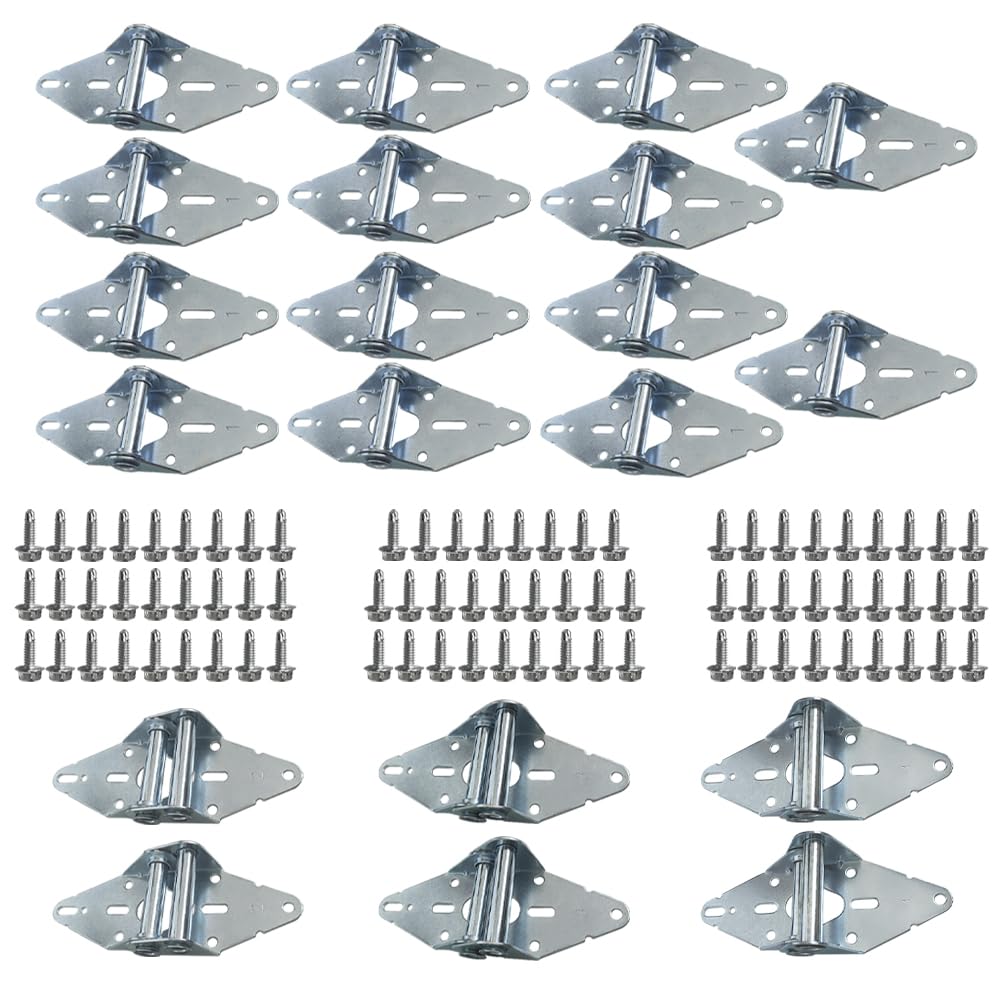Photo 1 of 20 Pcs Garage Door Hinges Kits with Galvanized Finish Heavy Duty 14 Gauge Steel Corrosion Protection Suitable for Residential/Light Commercial Garage Door Replacement