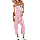 Muchpow Women's V Neck Sleeveless Jumpsuits Spaghetti Straps Harem Long Pants Overalls With Pockets
