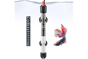 FEDOUR Aquarium Heater 50W 100W 300W, Submersible Glass Fish Tank Heater for Fresh and Salt Water (100W)