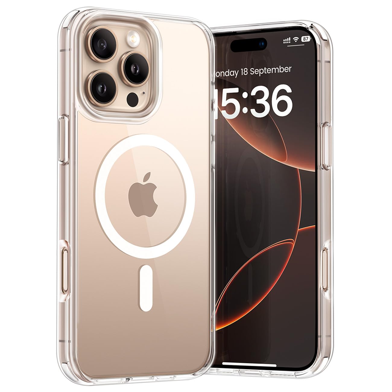 Photo 1 of Lamicall Magnetic Case for iPhone 16 Pro Max, for Magsafe - [Clear & Anti Yellow][Military Grade Drop Protection][Scratch-Resistant] TPU Slim Magnet Protective Cover Case, Only iPhone 16 Pro Max 6.9"