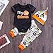 Emmababy Baby Boy Girl Fall Outfit Pumpkin Romper Long Sleeve Cow Print Onesie Infant Jogger Pants Hat 3Pcs Halloween Clothes (0-6M, Black)