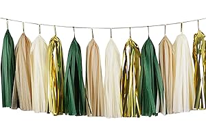 Shiny Tassel Garland Tissue Paper Tassel Banner,Table Decor,Tassels Party Decorations Supplies for Wedding,Birthday,Bridal/Ba