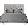 Hotel Sheets Direct Bed Linen Set, 100% Duvet Cover 3 Piece - Better Than Silk - 1 Duvet Cover, 2 Pillow Shams with Corner Ties and Zipper Closure (Queen, Dark Gray)