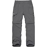 Kids' Cargo Pants, Boys Convertible Hiking Pants, Boy Zip Off Outdoor Casual Pants Quick Dry Climbing Trousers for Youth