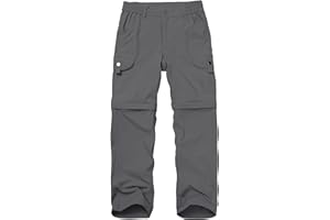 YEVTZL Kids' Cargo Pants, Boys Convertible Hiking Pants, Boy Zip Off Outdoor Casual Pants Quick Dry Climbing Trousers for Youth