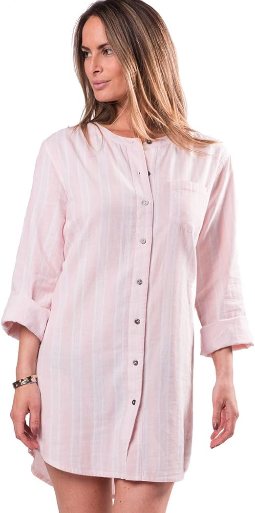 Naked Women's Essential Cotton Buttonup Sleeping Shirt at Amazon Women