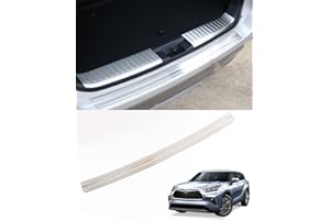 YAKANEY for Toyota Highlander 2023 2022 2021 2020 Rear Trunk Bumper Protector Guard, Wholly-Wrapped No-Rusting Scratch-Resistant Stainless Steel Trunk Door Sill Cover for Highlander- Exterior/Lower