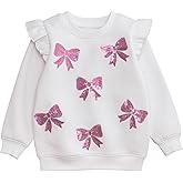 Mud Pie unisex-child Kids Sequin Bow Sweatshirt