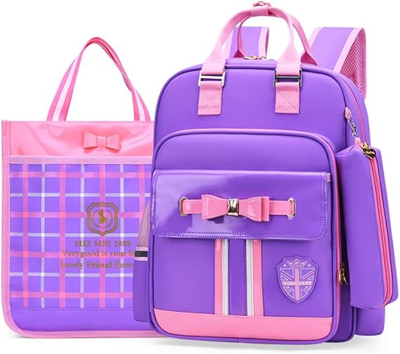 Cute Backpack for Girls with Lunch Box Set Waterproof Children Book