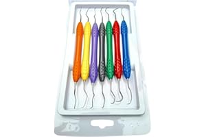 7-Pack Gracey Periodontal Curette Scalers with Ergonomic Silicone Handles – Color-Coded for Easy Identification and Precision