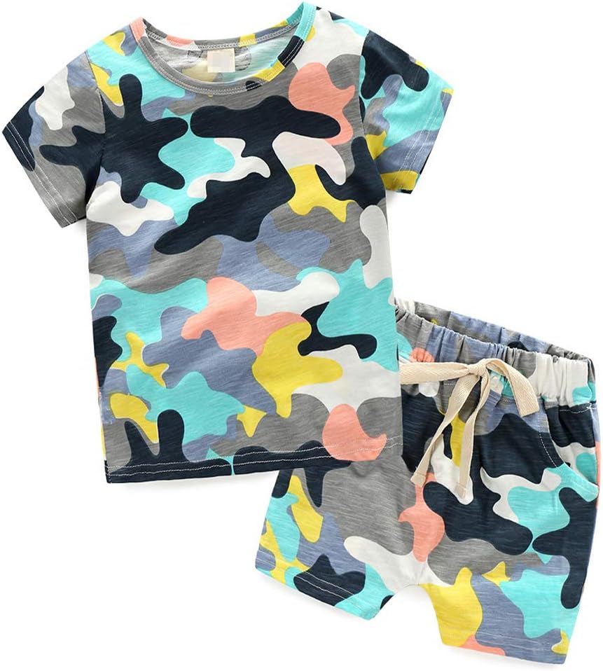 Frogwill Toddler Boys The Little Monster Truck Tee and Shorts Set 18M-7Y