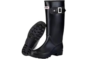 GBWPRBMW Womens Rain Boots Rubber Knee-high Waterproof,Narrow Calf Comfort Water Boots Anti-slip Soft Thick Sole Lightweight Tall Fishing Shoe for Garden Outdoor Work