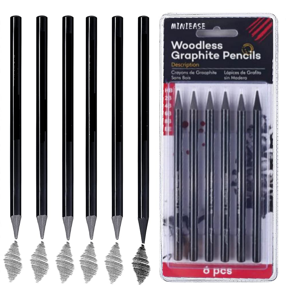MINIEASE Charcoal Pencils For Drawing Perfect For Beginners, Professionals And Artists (6)