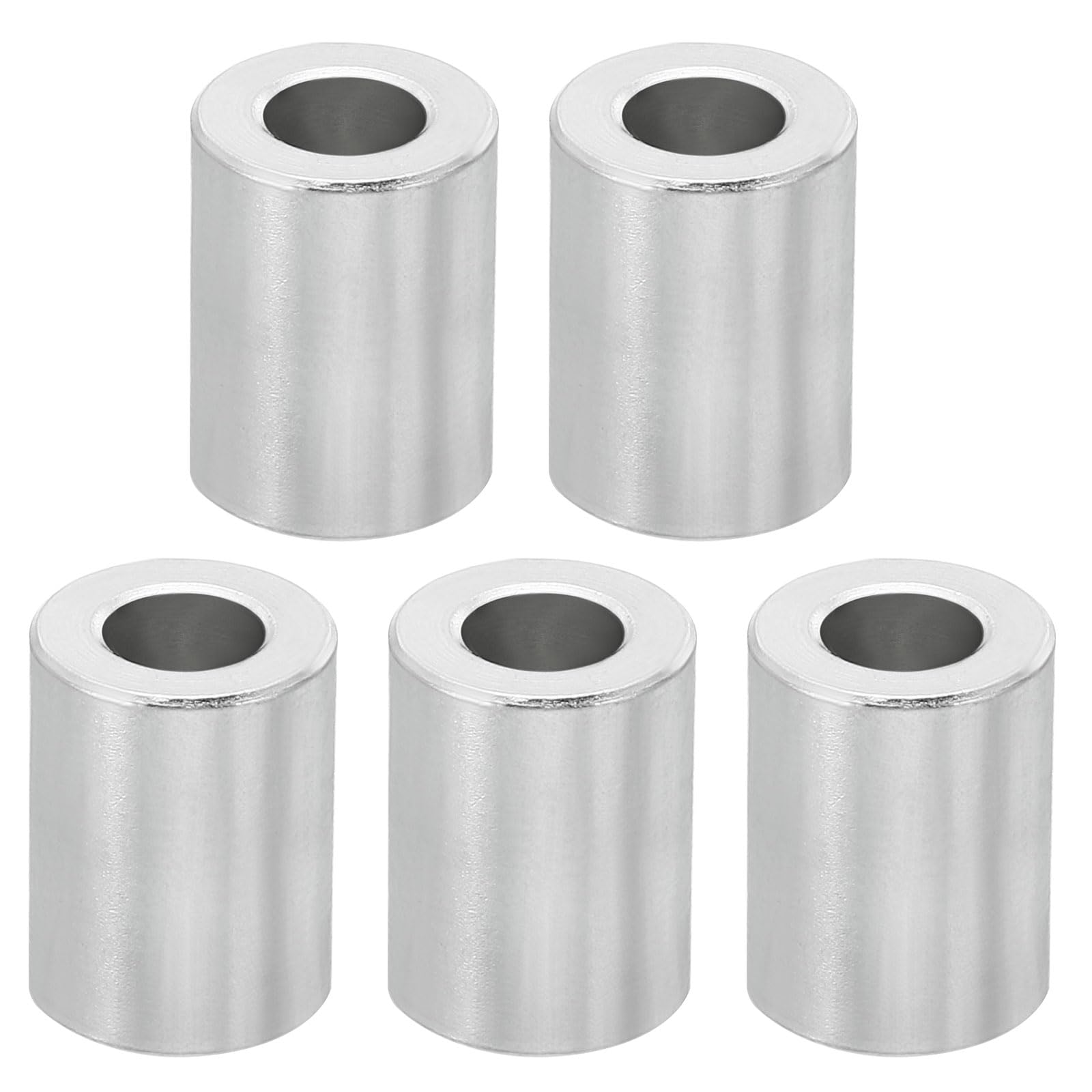 PATIKIL M6 Aluminum Spacers, 5Pcs Metal Spacer Aluminum 6.2mm ID x 12mm OD x 16mm L Aluminum Spacer Screw Standoff Round for 1/4" or M6 Screw Bolts