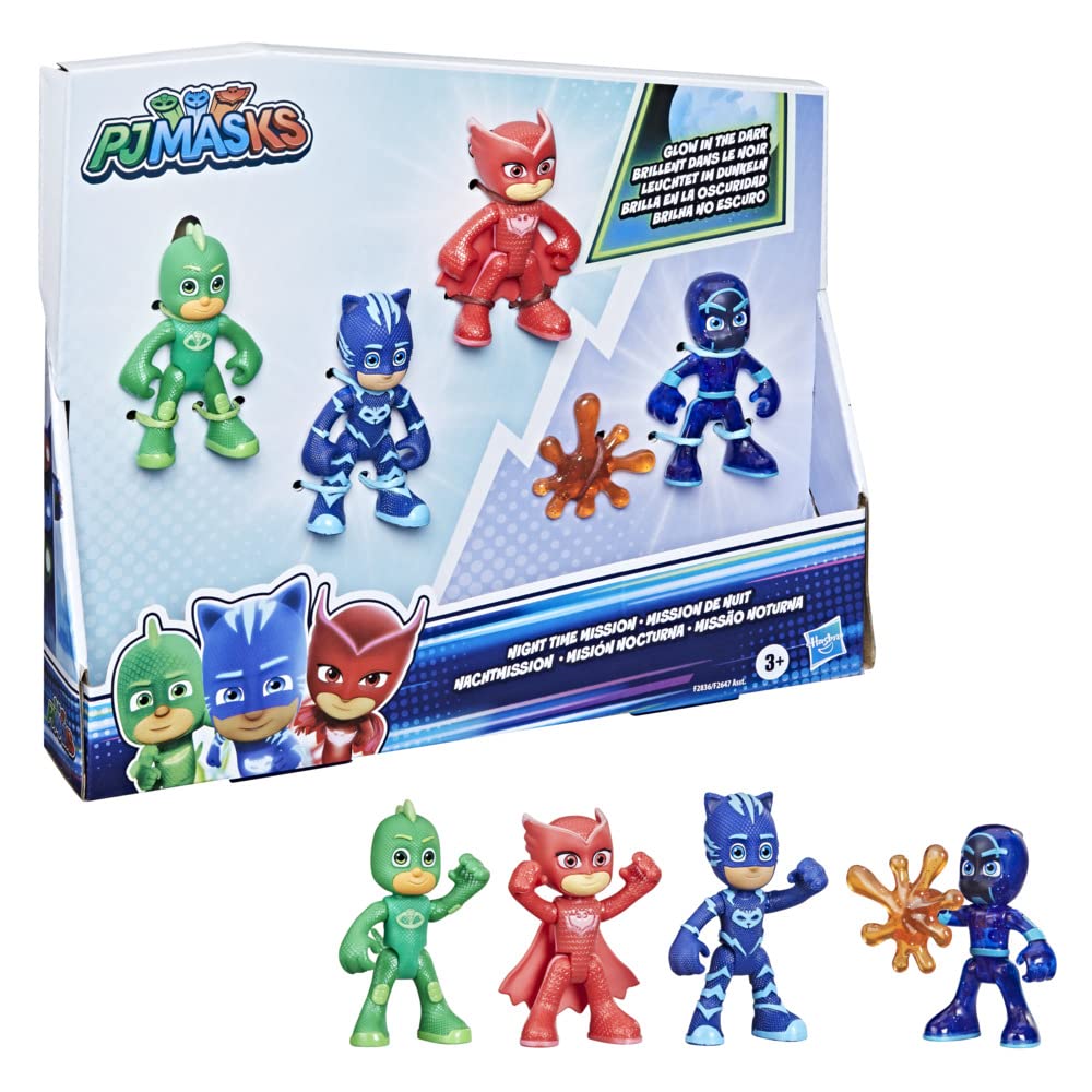 PJ Masks Night Mission Glow in the Dark Action Figure Set Preschool Toy for Children Aged 3+