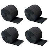 Aimto Black Crepe Paper Streamers-12 Rolls
