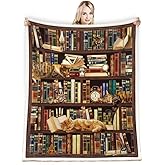 Juirnost Book Lovers Gifts Reading Blanket,Gifts for Book Lovers Women,Librarian Gifts Throw Blanket,Literary Gifts Ideas,Best Bookworm Gifts,Best Gifts for Bookworm,Cat Soft Throw Blanket 50"x60"