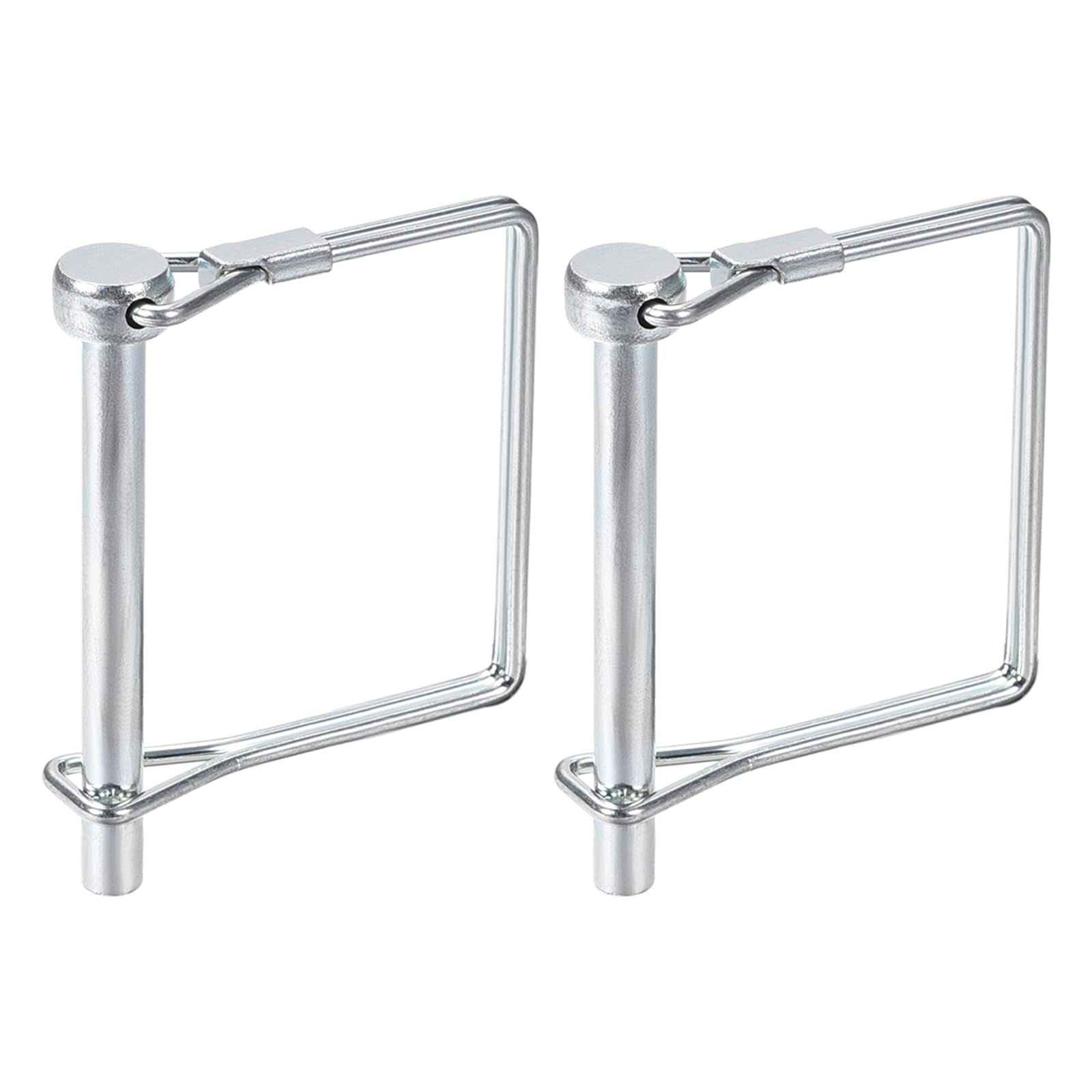 DTGN 6.3mm x 55mm (DxL) Shaft Locking Pin - 2Pack - Good for Farm Trailers Lawn - Carbon Steel Square Trailer Coupler Pin - Silver Tone