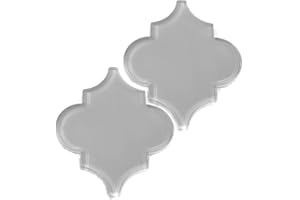 Giorbello Glass Arabesque Tile in True Gray - Sample