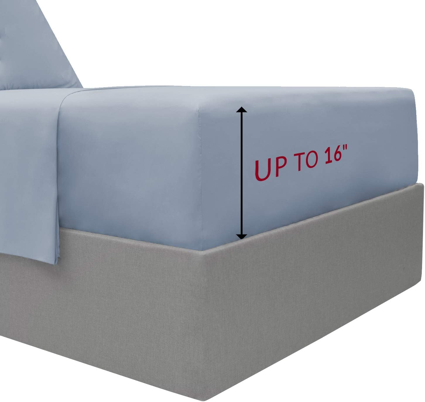 Mellanni Fitted Sheet Queen Blue-Hydrangea - Brushed Microfiber 1800 Bedding - Wrinkle, Fade, Stain Resistant - Deep Pocket - 1 Single Fitted Sheet Only (Queen, Blue Hydrangea): Home & Kitchen