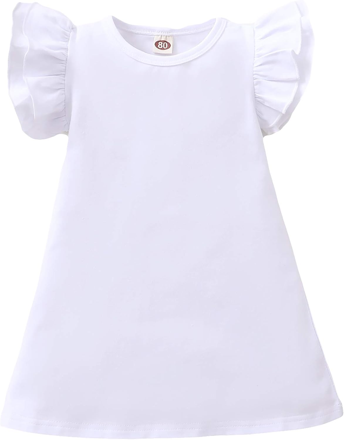 LYSMuch Toddler Baby Girl Solid Color Dress Kids Long Sleeve Ruffle Cotton Skirt Playwear: Clothing