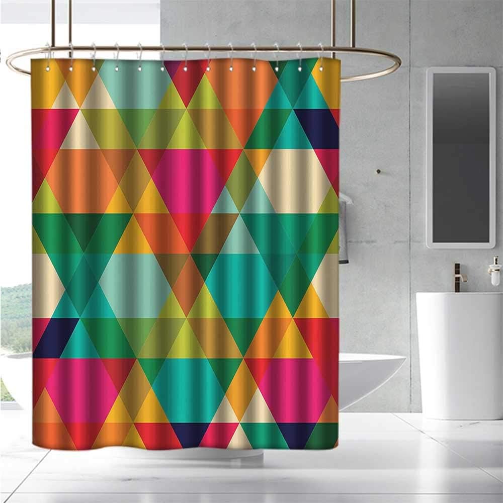 Abstract Art Shower Curtain Colorful Retro Print for Bathroom Garden
