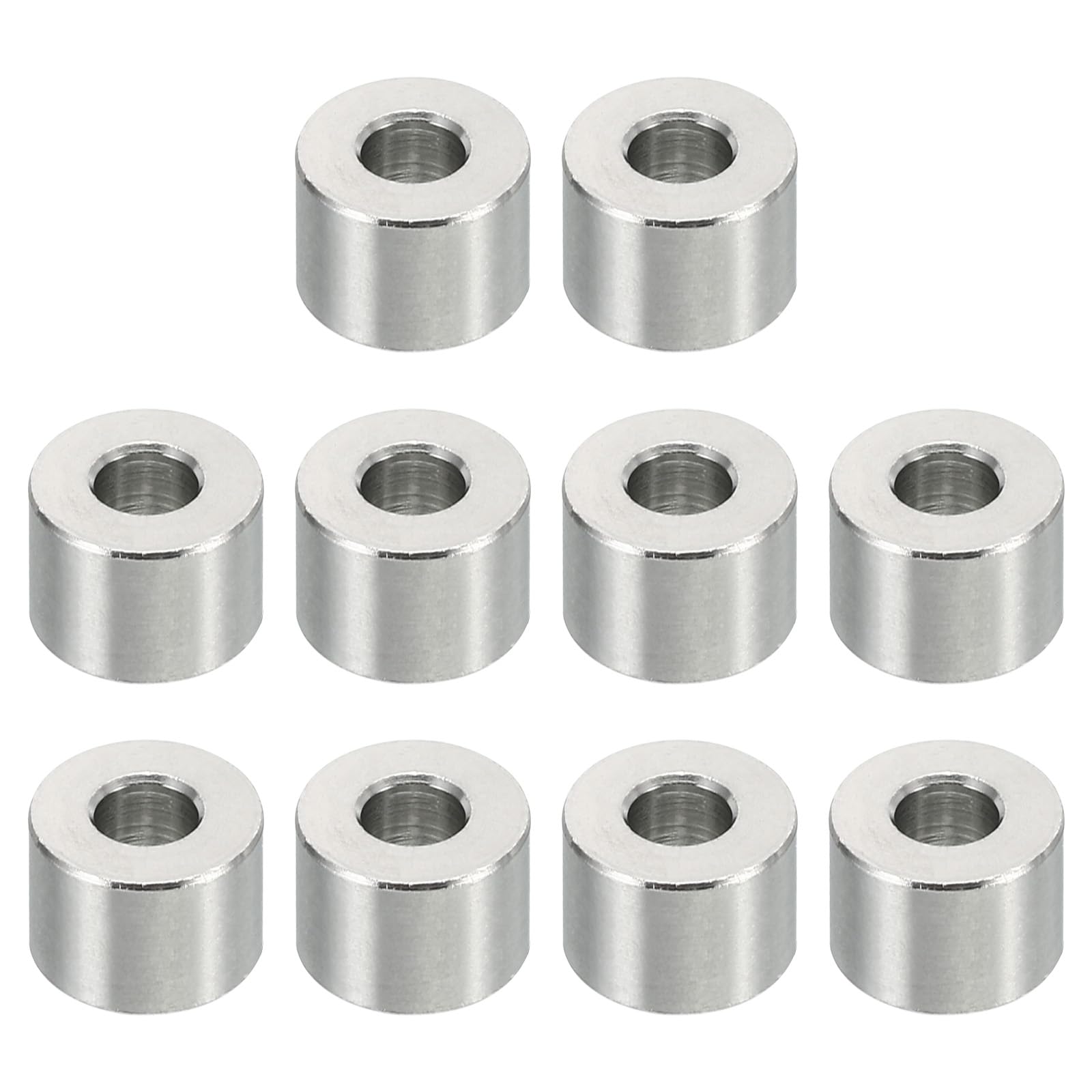 PATIKIL M5 Stainless Steel Spacers, 10 Pcs Metal Spacer Stainless Steel 5.2mm ID x 12mm OD x 8mm L Stainless Steel Spacer Screw Standoff Round for 1/5inch or M5 Screw Bolts