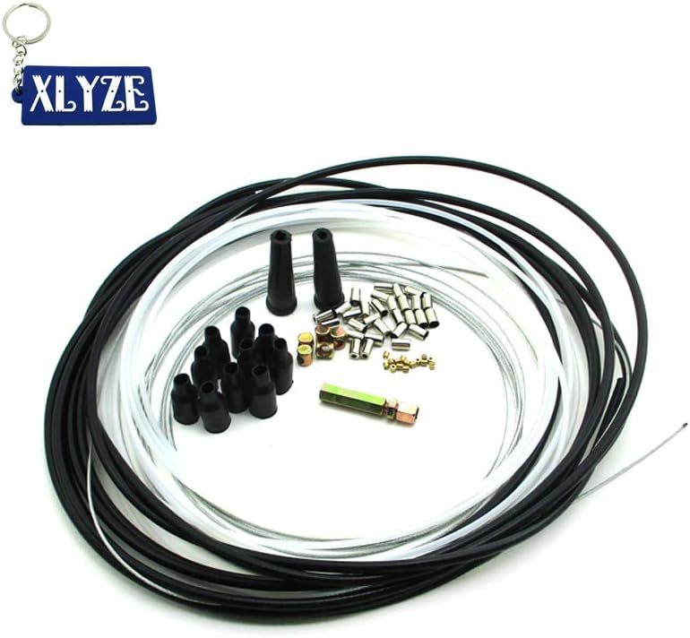 XLYZE 5 Metres Motorcycle DIY Throttle Cable Kit Nipples Ferrules