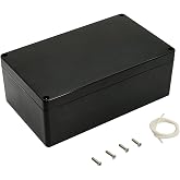 LeMotech ABS Plastic Electrical Project Case Power Junction Box, Project Box Black 7.87 x 4.72 x 2.95 inch (200 x 120 x 75 mm)