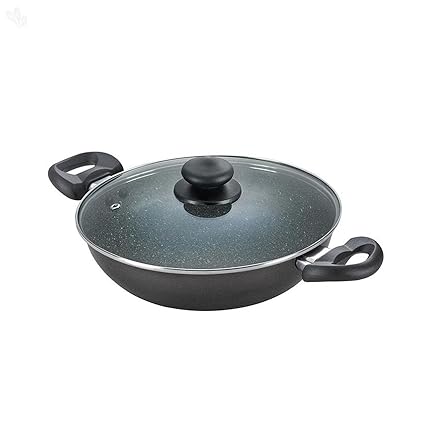 Prestige Omega Deluxe Granite Kadai, 260mm, Black