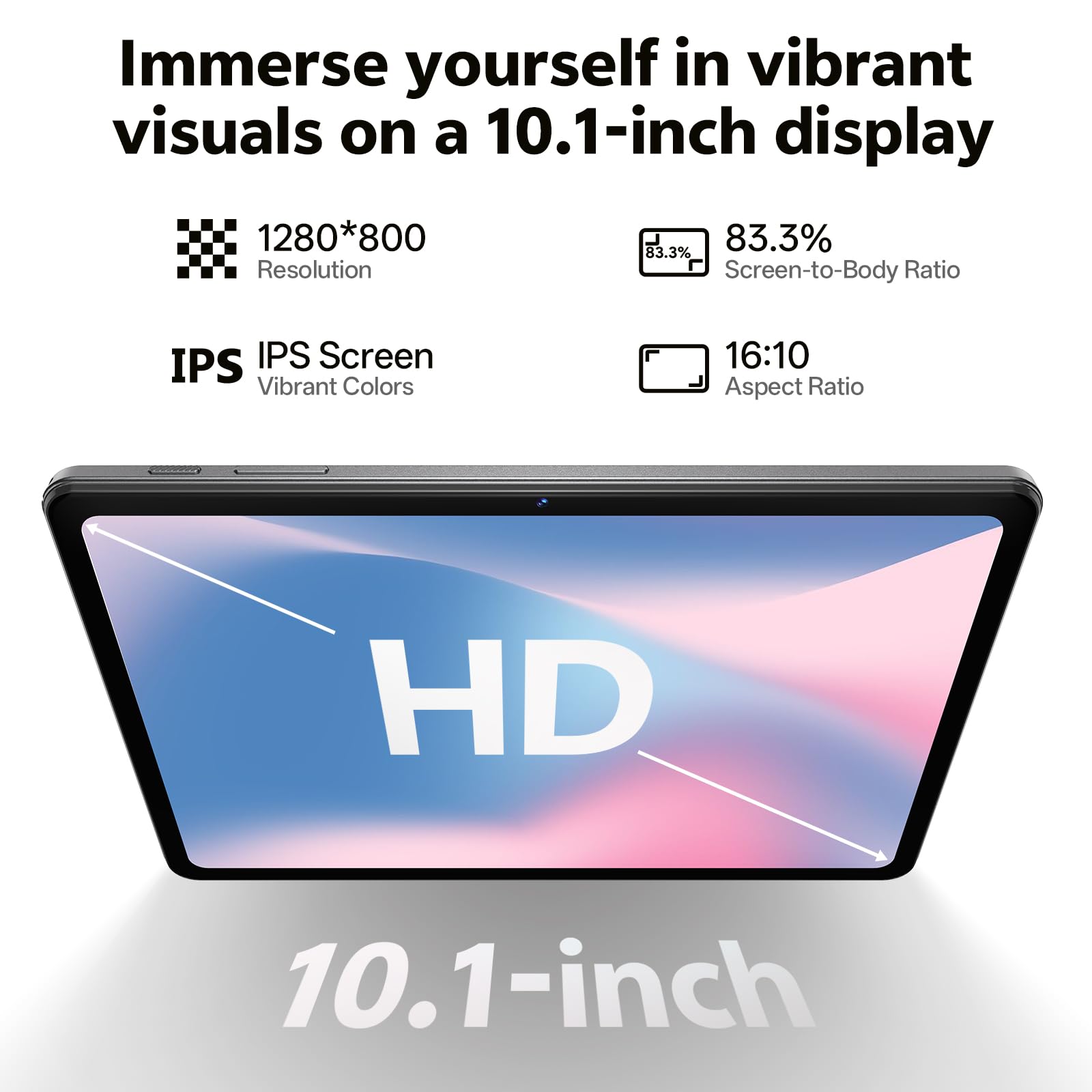 Android 16 Tablet, 10.1 inch Tablets with Octa-Core Processor, 20GB RAM 128GB ROM 1 TB Expandable, 1280x800 HD IPS Touch Screen, GPS, 8H Battery, WiFi 6, BT 5.2, Dual Camera (Gray)